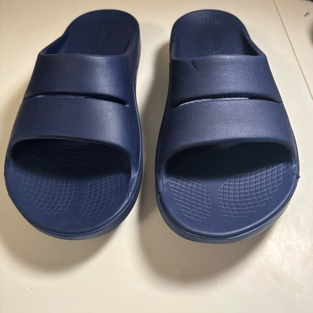 OOFOS | OOahh Sport Sandals‎ Blue Slides Sz M8/W10 - Picture 2 of 8